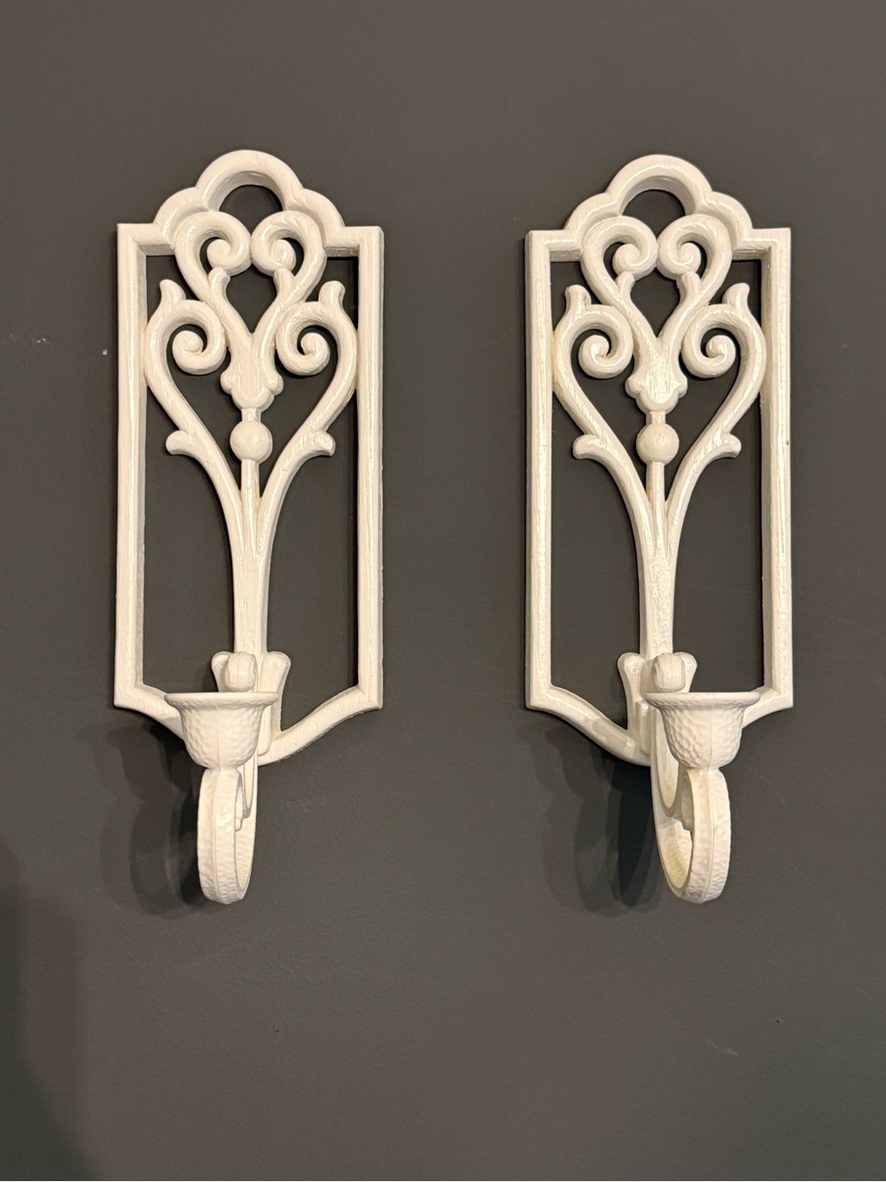 Vintage Homco ivory wall sconces produced in 1982